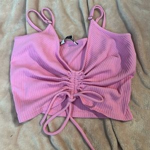 pink cinched tank